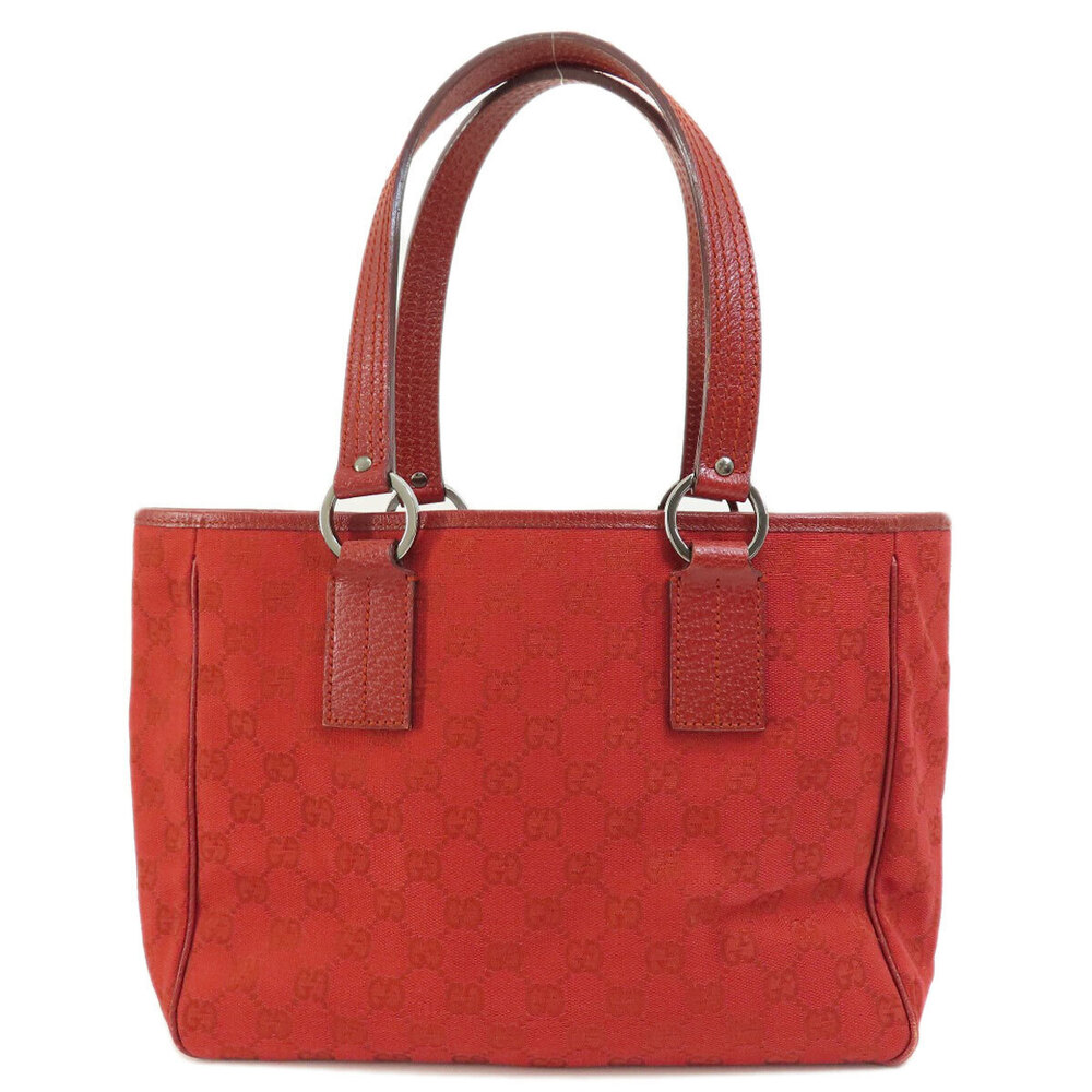 Gucci leather GG canvas bag tote Red